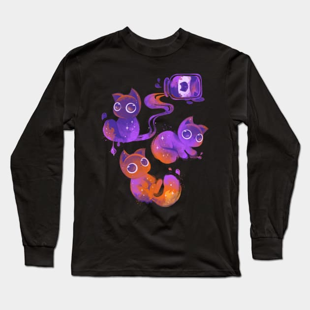 Magic candy cats! Long Sleeve T-Shirt by rikolaa